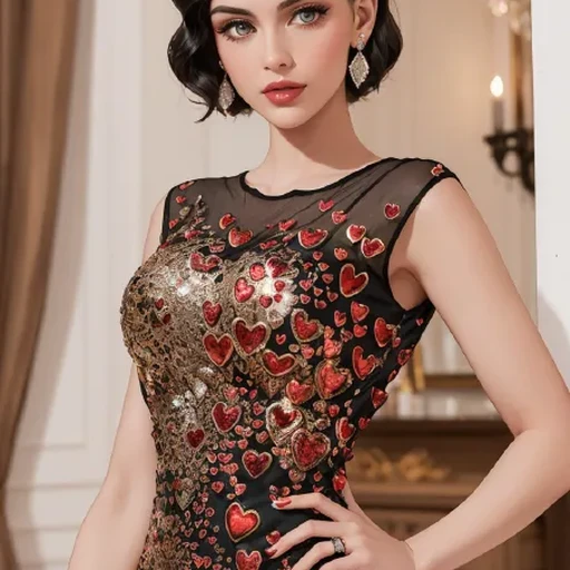 My Belated Valentine - Heart Gown illus