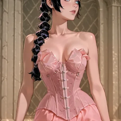 Le Palais Vintage Sheer Tulip Fishbone Corset illust